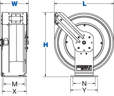 Coxreels TSHF-N-650 Spring Rewind Fuel Hose Reel | Fuel T Series | 1 Hose  Diameter | 50' Hose Length | 300 Max PSI