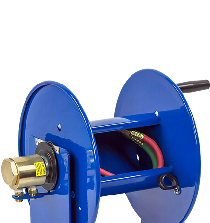 SG19W-175 : Coxreels SG19W-175 Side mount welding hose reel with guide arm  1/4x75' 200PSI oxy-acetylene applications
